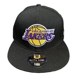 NEW* Ultra Game Los Angeles Lakers Embroidered Logo Snapback Hat Cap - Black